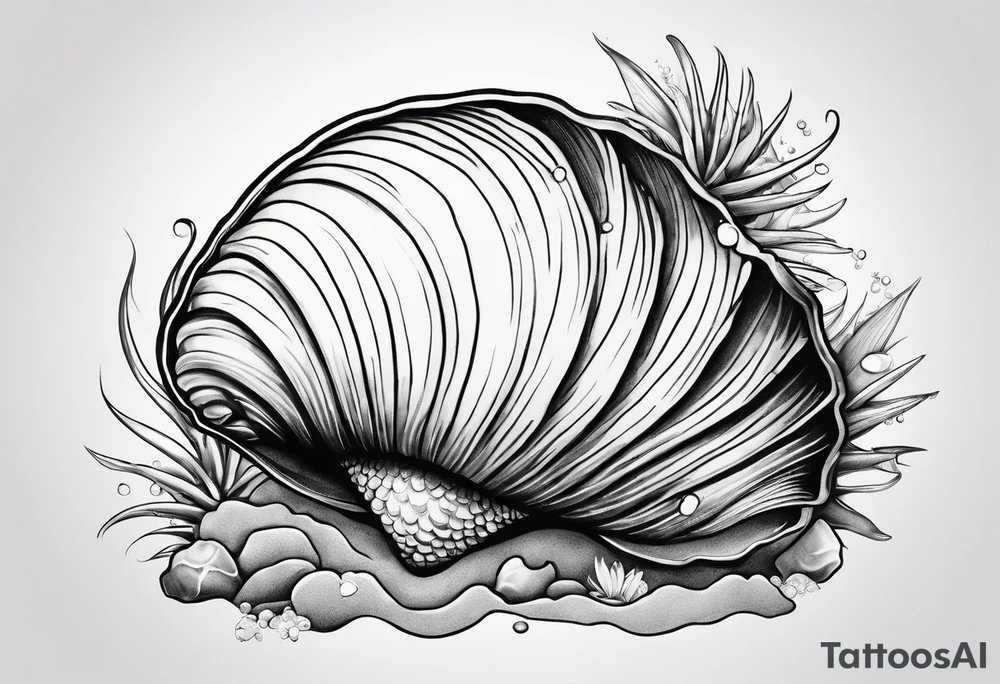 beachy seashell tattoo idea