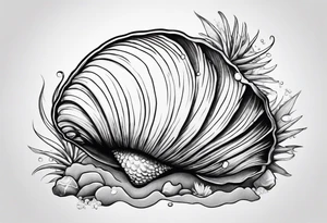 beachy seashell tattoo idea