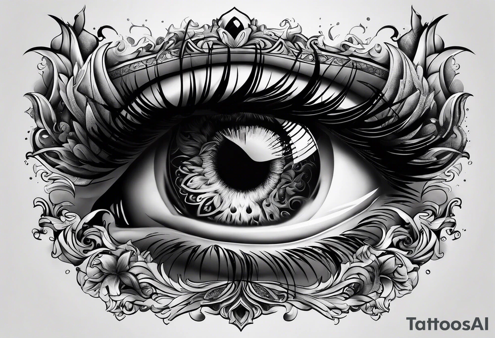 smoke fire eye tattoo idea