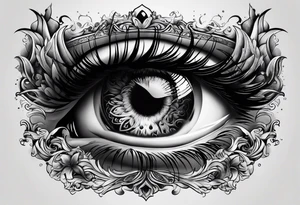 smoke fire eye tattoo idea