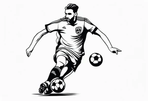 old school tattoo, of a footballer tattoo idea