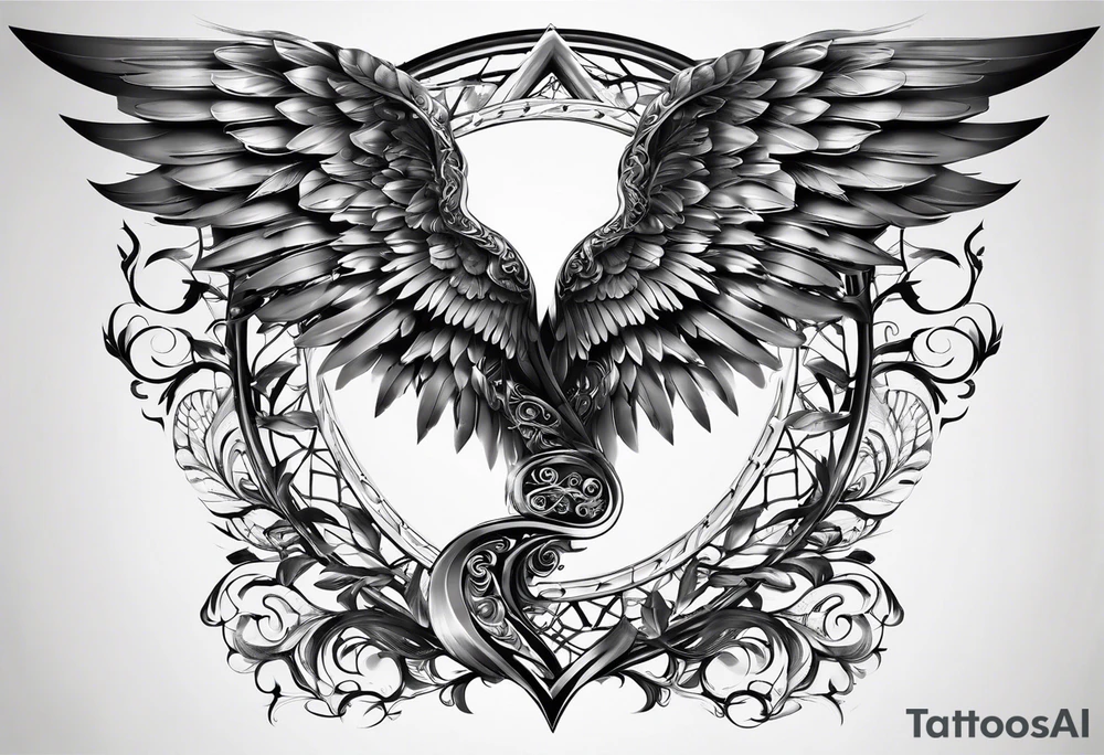 DNA helix made from angel wing.
add leaf tattoo idea