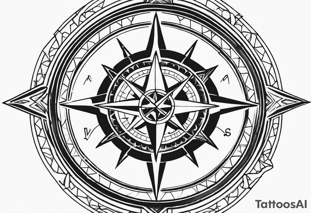 Compass arrow tattoo idea