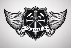 Valhalla sword shield 
 axe tattoo idea