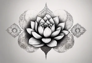 Snake with lotus flower tattoo idea