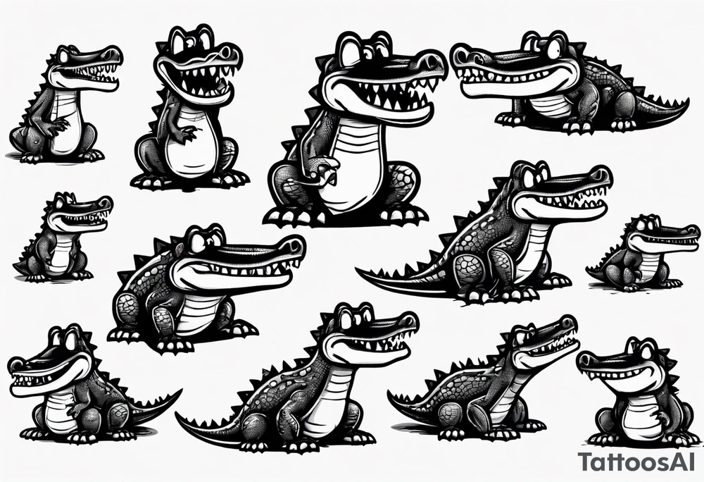 drunk crying cute cartoon crocodile full body tattoo idea drunk crying cute cartoon crocodile full body tattoo idea