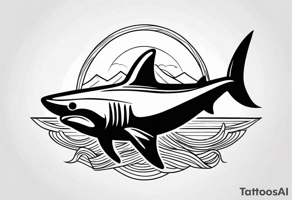 Stylized Shark Fin tattoo idea