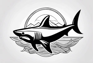 Stylized Shark Fin tattoo idea