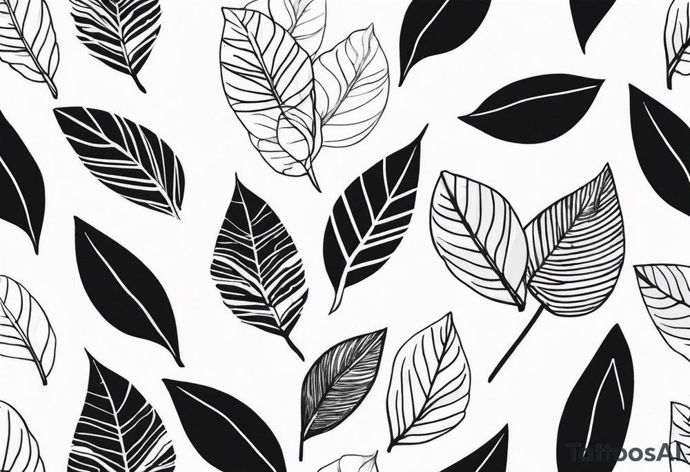 Nature-Inspired Leaves STRIPES tattoo idea