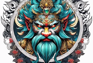 Japanese moon god tattoo idea