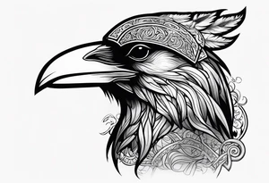 Viking Raven with smoke and the word 337 tattoo idea
