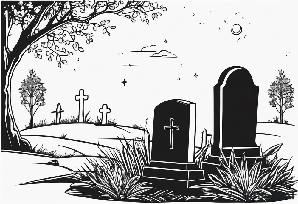 Gravestone without cross tattoo design tattoo idea