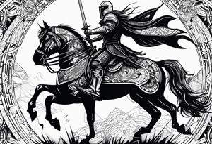 Cyberpunk mediavel Knight orders symbology tattoo idea