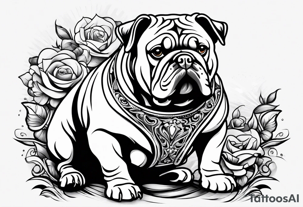 Bull dog
sand blasting 
Abseiler tattoo idea