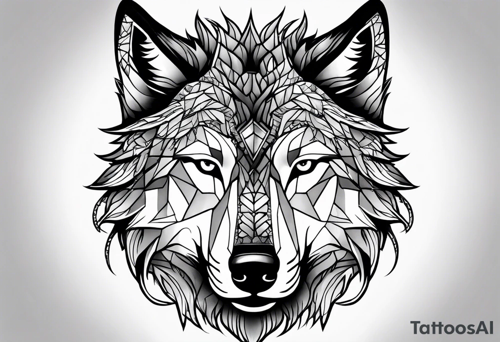 Alpha wolf tattoo idea