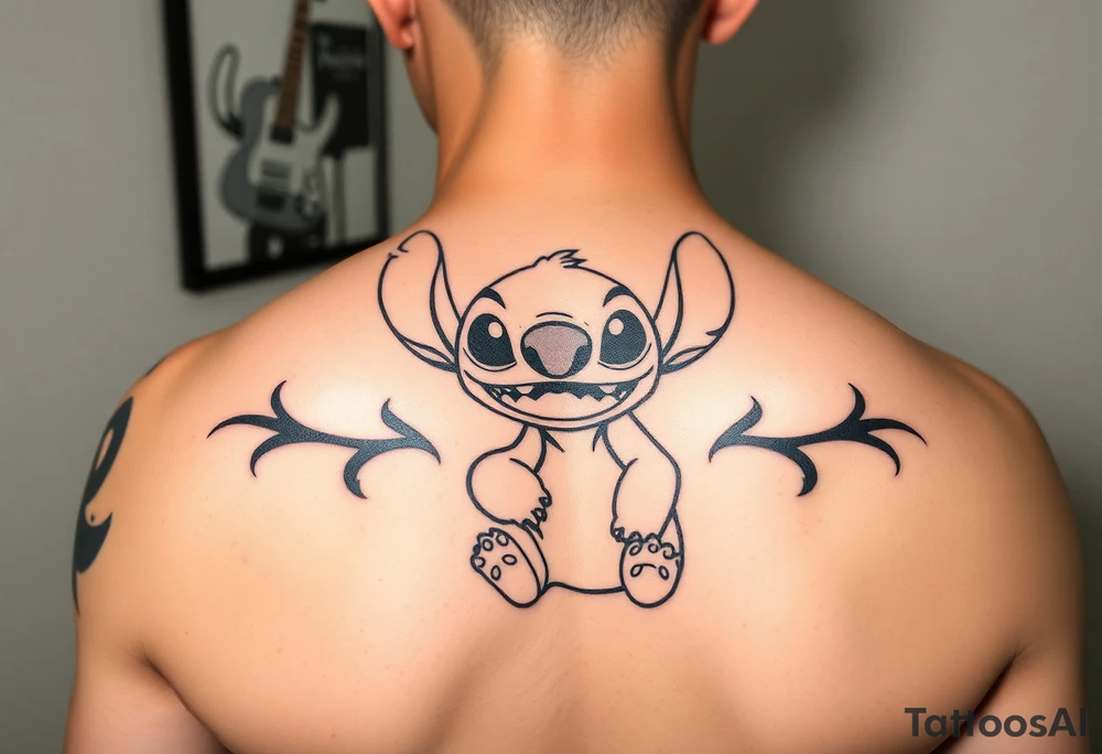 Stitch tattoo from lilo and stitch on arm make it a stencil tattoo idea