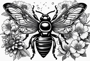 Wu Tang killer bees exploding from bee hive tattoo idea