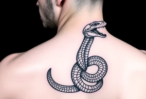 Profile of woman, with shoulder morphing into snake tattoo idea