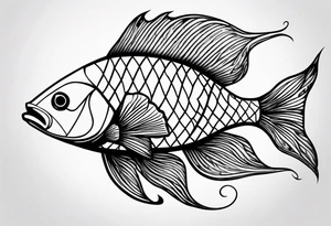 Fish made out of fire tattoo idea