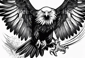 supper eagle flying up tattoo idea
