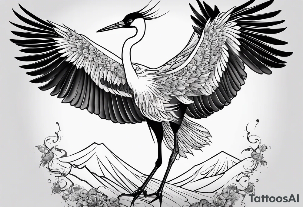 Japanese crane tattoo idea