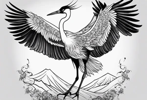 Japanese crane tattoo idea