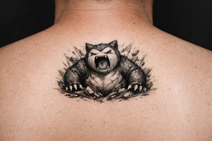 Powerful Snorlax waking up tattoo idea