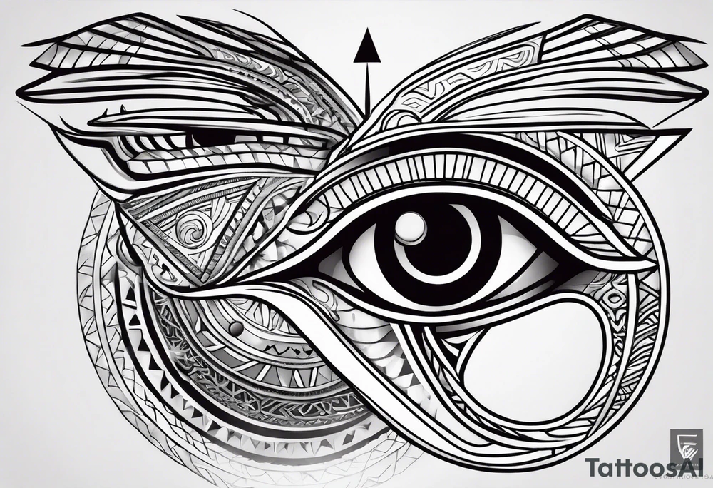 Ephemeral eye of Ra and Horus tattoo idea