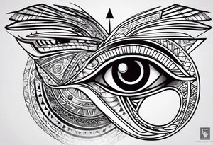 Ephemeral eye of Ra and Horus tattoo idea