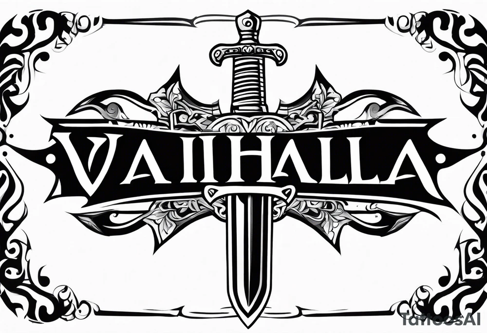 Valhalla sword tattoo idea