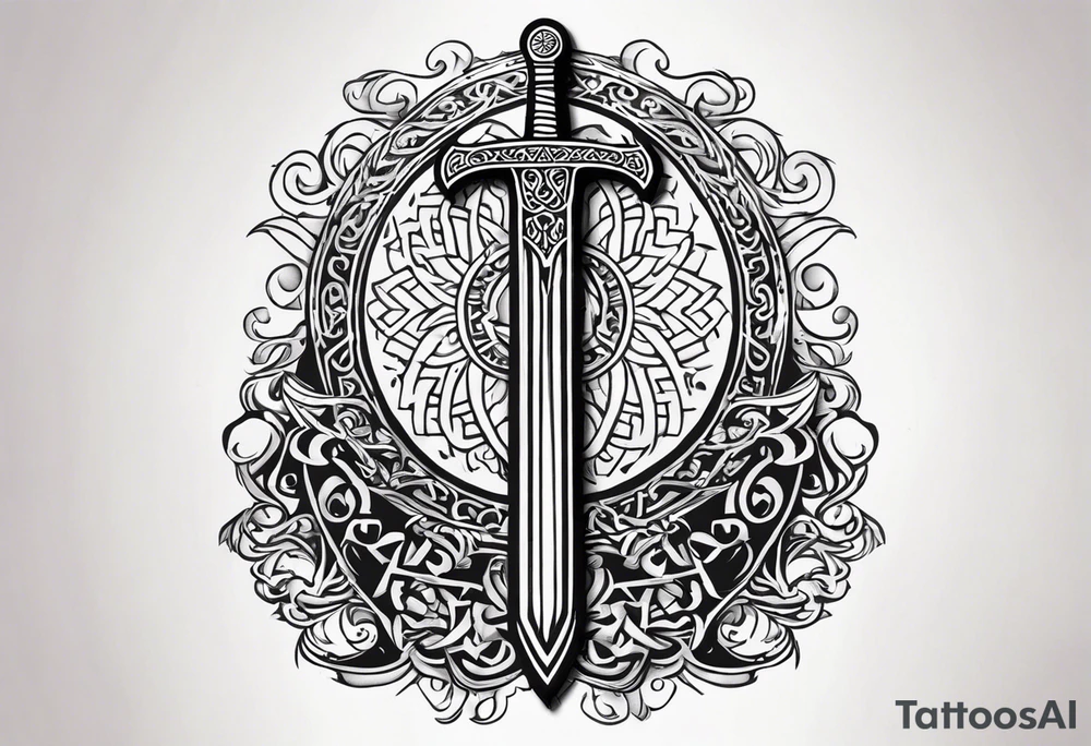 Viking sword Valhalla death tattoo idea