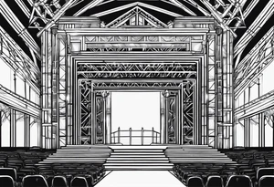 Truss, stage, lights, show, music tattoo idea