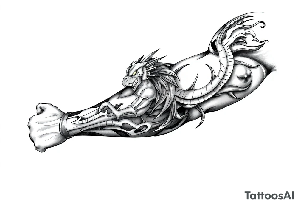 Dragón Ball z  y cultura egipcia tattoo idea