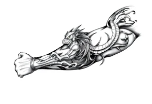 Dragón Ball z  y cultura egipcia tattoo idea