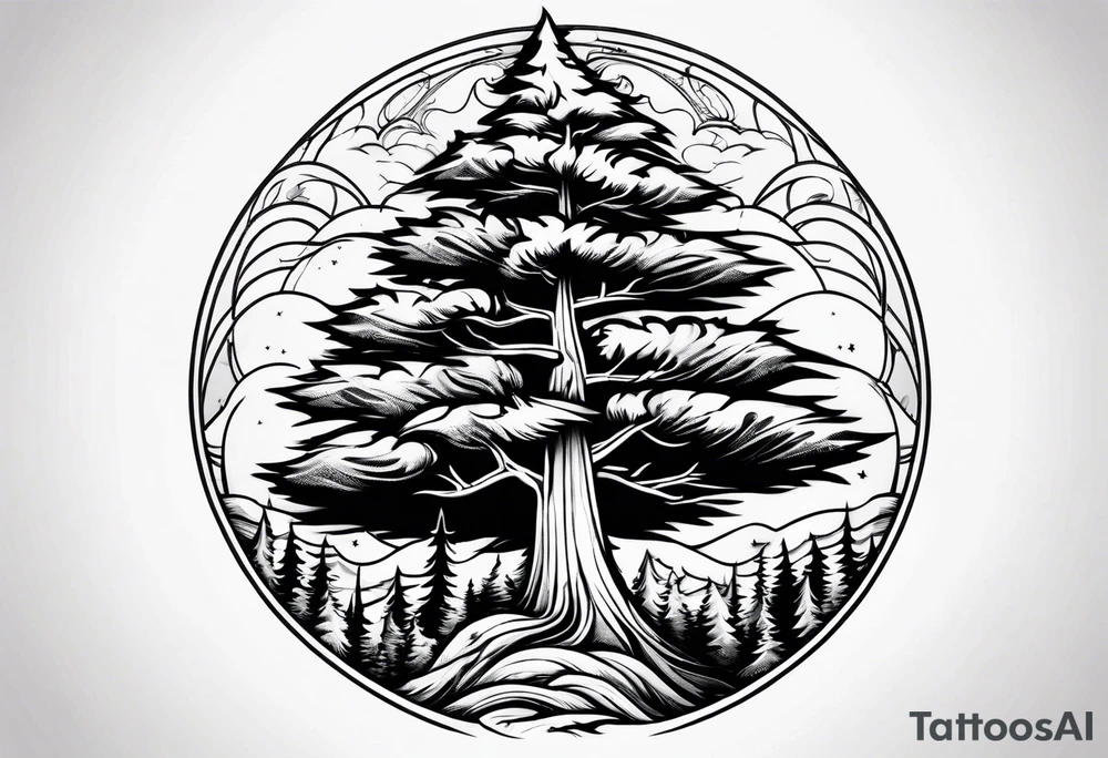 spruce tree tattoo idea