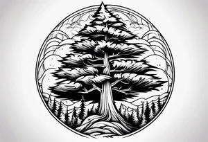 spruce tree tattoo idea