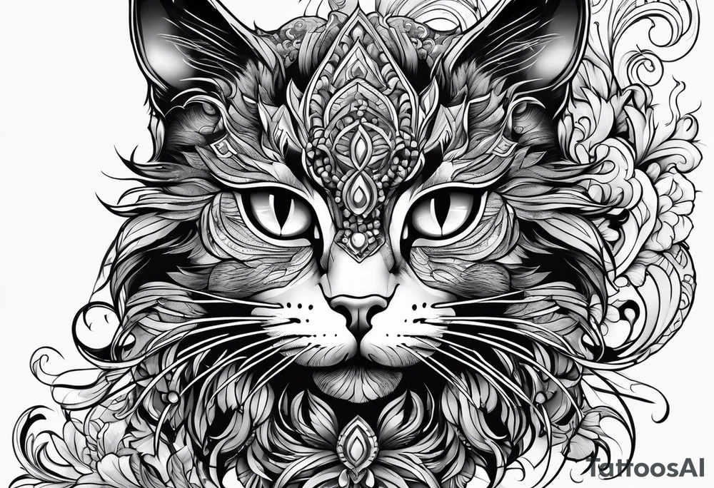 Evil cat tattoo idea