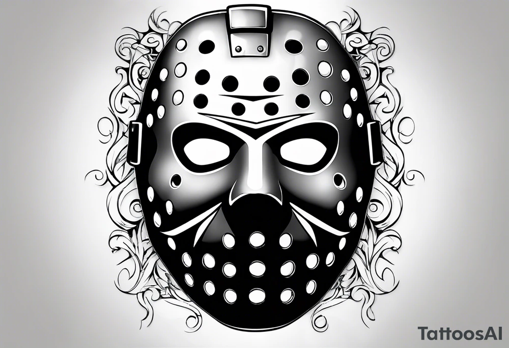 Friday the 13th Jason mask tattoo idea | TattoosAI