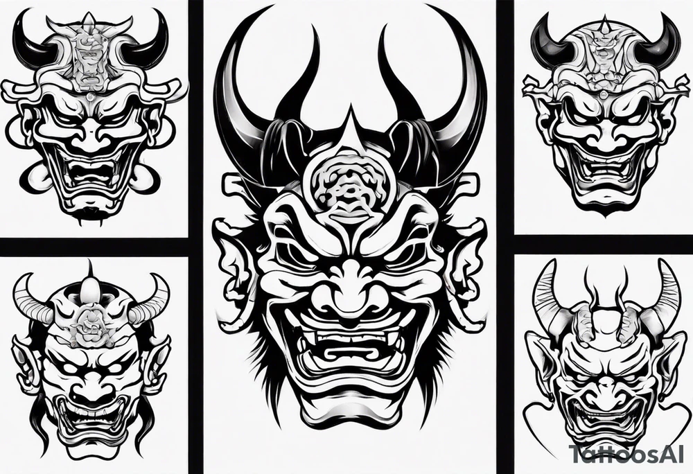 oni mask tattoo idea