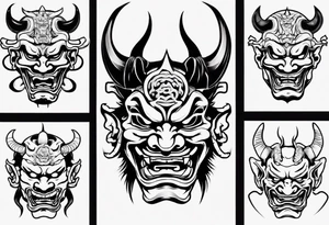 oni mask tattoo idea