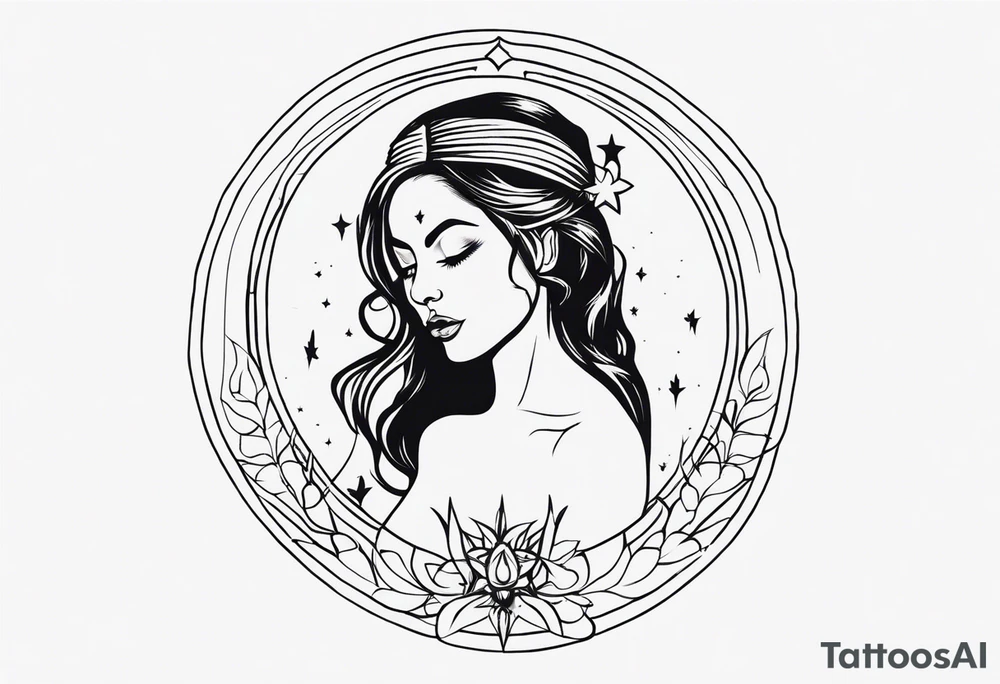 Símbolo Nudo de bruja, linea fina, para mujer tattoo idea