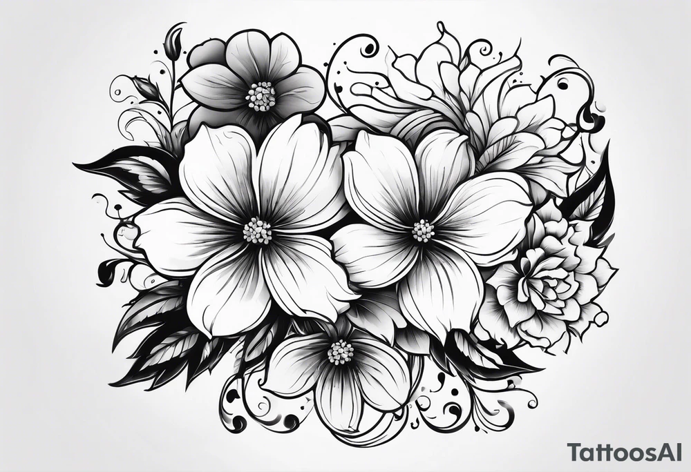 music song vine flowers tattoo idea