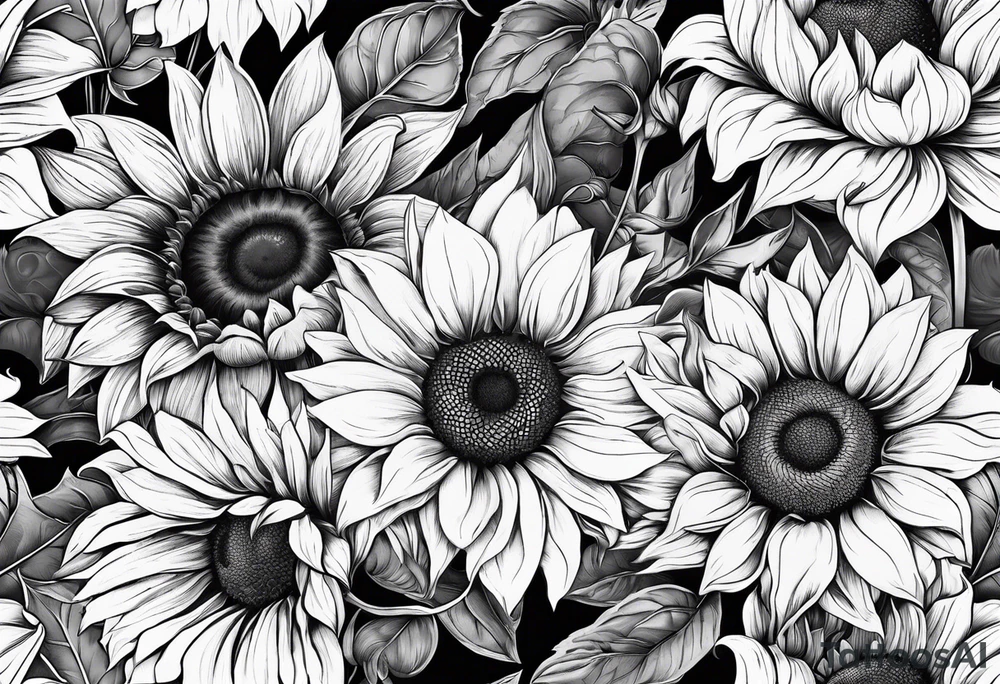 sketch sunflower gentle tattoo idea