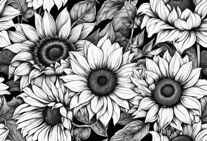 sketch sunflower gentle tattoo idea