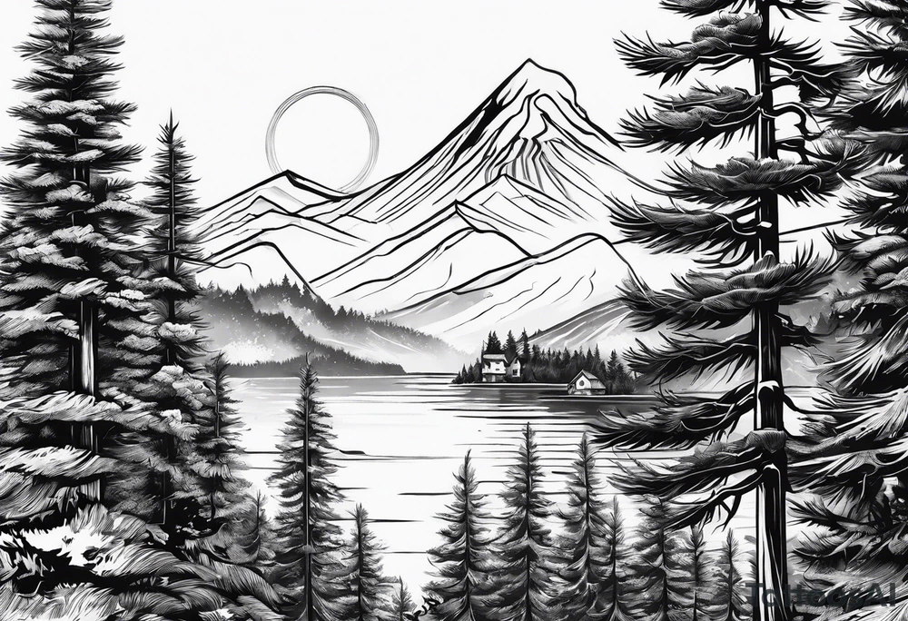 pine tree tattoo idea