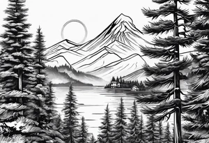 pine tree tattoo idea