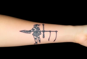 Warrior and Peace standing back to back tattoo idea