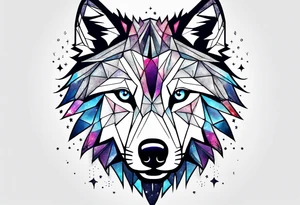 Constellation, animal wolf snow , géométric tattoo idea