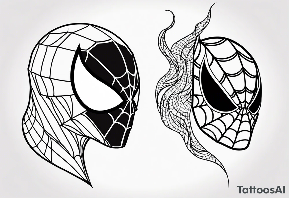 Couple tattoo with Venom and Spider-man tattoo idea