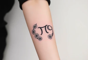 zodiac sign Pisces, surrounded by daisy's tattoo idea